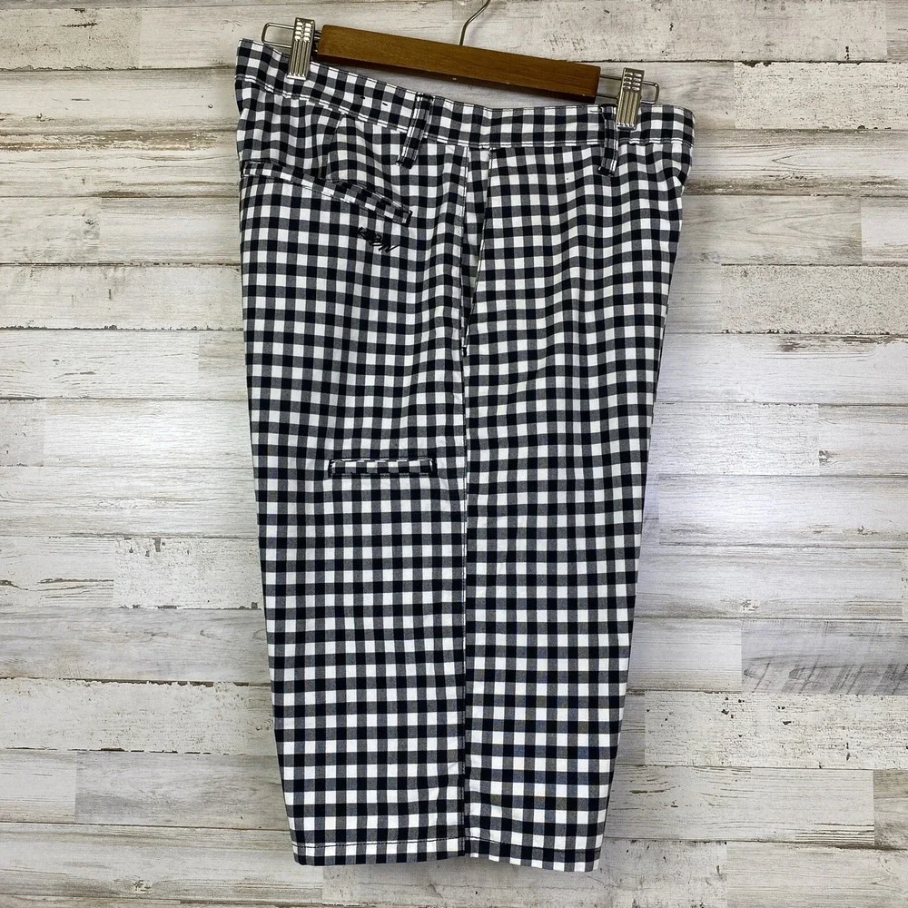 KROW Mens Shorts Black White Check Plaid Sz 32 Skater Motocross BMX Street Wear